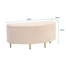 STILVORA 3ft Single Upholstered Bed with Storage & Velvet in Beige - thumbnail 7