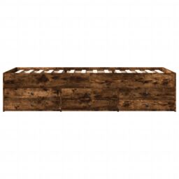 Berkfield Home Daybed with Drawers without Mattress Smoked Oak 75x190 cm Small Single in Brown - thumbnail 4