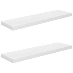 Berkfield Home Floating Wall Shelves 2 pcs High Gloss White 90x23.5x3.8 cm MDF