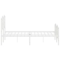 Berkfield Home Metal Bed Frame with Headboard & Footboard White 120x190 cm Small Double - thumbnail 6