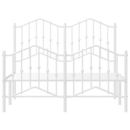 Berkfield Home Metal Bed Frame with Headboard & Footboard White 120x190 cm Small Double - thumbnail 5