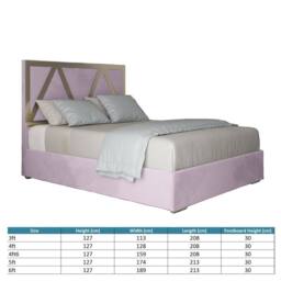 KDMD Eskdale Upholstered Soft Velvet Pink Metal Designer Bed Frame - Size: Single - thumbnail 7
