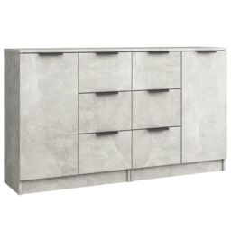 Berkfield Home Sideboards 2 pcs Concrete Grey 60x30x70 cm Engineered Wood - Size: 60 x 30 x 70 cm - thumbnail 2