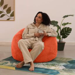 icon Kingston Classic Beanbag, Corduroy 2 Pack in Terracotta - Size: Medium - thumbnail 3