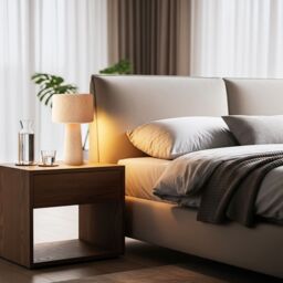 Happy Homewares Designer Table Lamp with Cream Wool Base & Shade with Inner Lining - thumbnail 7