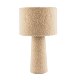 Happy Homewares Designer Table Lamp with Cream Wool Base & Shade with Inner Lining - thumbnail 2