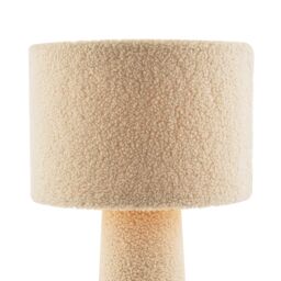 Happy Homewares Designer Table Lamp with Cream Wool Base & Shade with Inner Lining - thumbnail 3