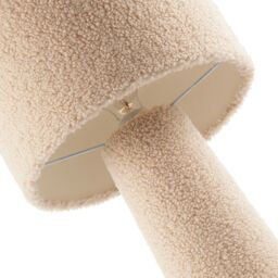 Happy Homewares Designer Table Lamp with Cream Wool Base & Shade with Inner Lining - thumbnail 4