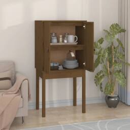 Berkfield Home Highboard Honey Brown 60x40x120 cm Solid Wood Pine - Size: 60 x 40 x 120 cm - thumbnail 2