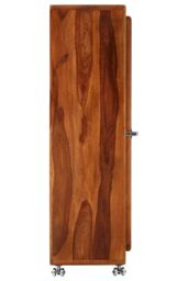 Orsina Sheesham Wood Tall Cabinet, Classic Teak Finished Media Unit, Display Corner Unit, Luxe Wooden Shelving Cabinet in Brown - thumbnail 3