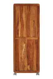 Orsina Sheesham Wood Tall Cabinet, Classic Teak Finished Media Unit, Display Corner Unit, Luxe Wooden Shelving Cabinet in Brown - thumbnail 4