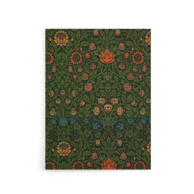 "Artery8 Violet & Columbine Floral Pattern Morris Canvas Wall Art in Green - Size: W18"" x H24""" - image 1
