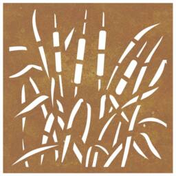 Berkfield Home Garden Wall Decoration 55x55 cm Corten Steel Grass Design in Brown - thumbnail 4
