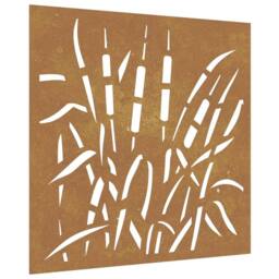 Berkfield Home Garden Wall Decoration 55x55 cm Corten Steel Grass Design in Brown