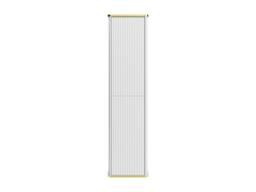 Vente-unique Fluted Wall-Hung Bathroom Tall Unit With Gold Trim - White - H140 Cm - thumbnail 4