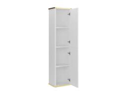 Vente-unique Fluted Wall-Hung Bathroom Tall Unit With Gold Trim - White - H140 Cm - thumbnail 6