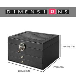 Modcraft Women's 3-Layer Green Large Jewellery Box Storage Organizer Cabinet - thumbnail 4
