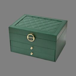 Modcraft Women's 3-Layer Green Large Jewellery Box Storage Organizer Cabinet - thumbnail 3