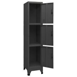 Berkfield Home Locker Cabinet Anthracite 38x45x180 cm Steel in Black - Size: 38 x 45 x 180 cm - thumbnail 5