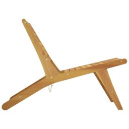Berkfield Home Garden Chair with Footrest Solid Wood Teak in Brown - thumbnail 8