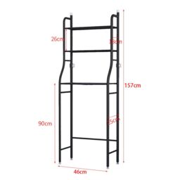 Living and Home 3 Tiers Metal Organizer Over Toilet Rack Storage Shelves Bathroom in Black - thumbnail 2