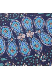 Living and Home 43cm/16.93in Boho Chic Round Feather Throw Pillow Cover Floor Pillow Cover in Blue - thumbnail 6