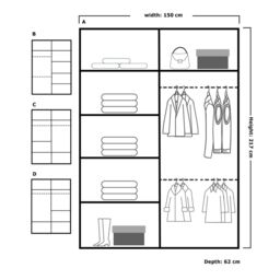 MN Furniture Basel Mirror Sliding Wardrobe - LED Light 150cm x 217cm in Black - Size: 150 cm x 217 cm - thumbnail 3