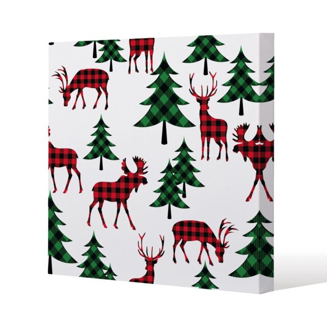Benjamin Tate Design Buffalo plaid woodland (canvas) / 61 x 61 x 4cm in Natural - Size: 61 x 61 x 4 cm - image 1