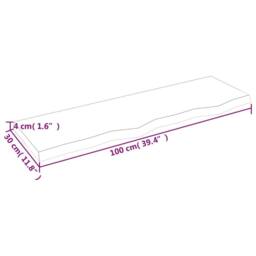 Berkfield Home Wall Shelf 100x30x(2-4) cm Untreated Solid Wood Oak in Light Tan - thumbnail 9