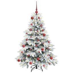 Berkfield Home Beautiful Artificial Christmas Tree with 150 LEDs Green 150 cm PE in White - thumbnail 1