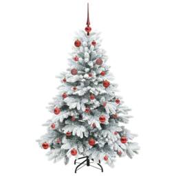 Berkfield Home Beautiful Artificial Christmas Tree with 150 LEDs Green 150 cm PE in White - thumbnail 4