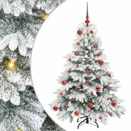 Berkfield Home Beautiful Artificial Christmas Tree with 150 LEDs Green 150 cm PE in White - thumbnail 3