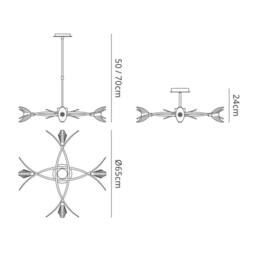 Netlighting Eclipse Telescopic Semi Flush Convertible 4 Light G9 Black Chrome - thumbnail 2
