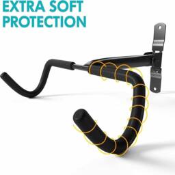 VOGREX Bike Bicycle Wall Mounted Rack Storage Hanger Holder in Black - thumbnail 4
