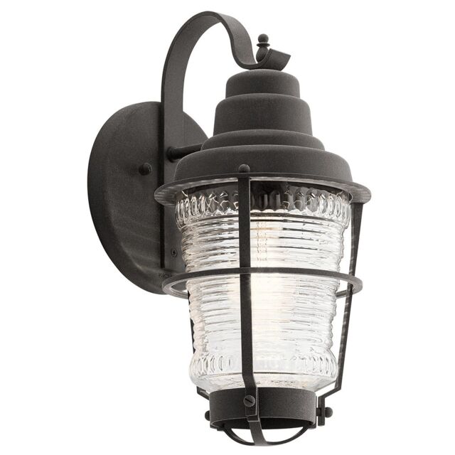 Netlighting Kichler Chance Harbor Outdoor 1 Light Wall Lantern Weathered Zinc IP44 in Grey - image 1