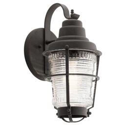 Netlighting Kichler Chance Harbor Outdoor 1 Light Wall Lantern Weathered Zinc IP44 in Grey - thumbnail 1