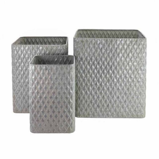Ascalon Design Ltd Square Diamond Planter - Set of 3 - L44 x W44 x H49 cm in Grey - image 1