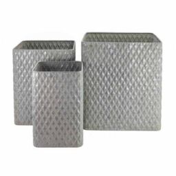Ascalon Design Ltd Square Diamond Planter - Set of 3 - L44 x W44 x H49 cm in Grey