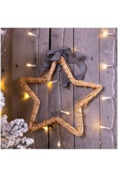 Netagon St Helens Home Garden Natural Wicker Hollow Star in Light Beige