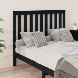 Berkfield Home Beautiful Bed Headboard Black 146x6x101 cm Solid Wood Pine - Size: 146 x 6 x 101 cm - thumbnail 4