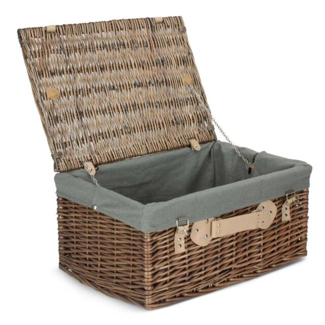 Red Hamper 51cm Antique Wash Picnic Basket with Grey Lining - image 1
