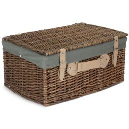 Red Hamper 51cm Antique Wash Picnic Basket with Grey Lining - thumbnail 3