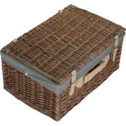 Red Hamper 51cm Antique Wash Picnic Basket with Grey Lining - thumbnail 2