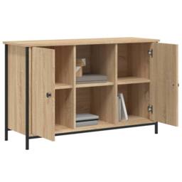 Berkfield Home TV Cabinet Sonoma Oak 100x35x65 cm Engineered Wood in Light Tan - Size: 100 x 35 x 65 cm - thumbnail 4