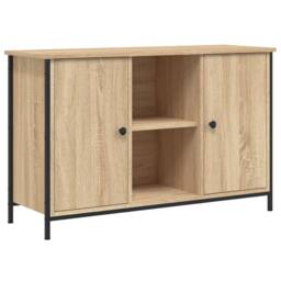 Berkfield Home TV Cabinet Sonoma Oak 100x35x65 cm Engineered Wood in Light Tan - Size: 100 x 35 x 65 cm - thumbnail 3