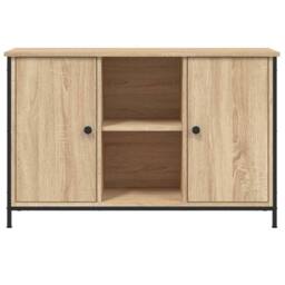 Berkfield Home TV Cabinet Sonoma Oak 100x35x65 cm Engineered Wood in Light Tan - Size: 100 x 35 x 65 cm - thumbnail 5
