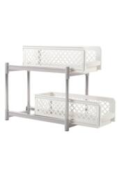Living and Home 2 Tier Shelf Corner Organizer Bathroom Caddy Kitchen Storage Rack in White - thumbnail 4