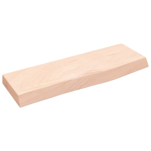 Berkfield Home Wall Shelf 60x20x4 cm Untreated Solid Wood Oak in Brown - Size: 60 x 20 x 4 cm - image 1