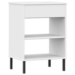 Berkfield Home Console Cabinet with Metal Legs White Solid Wood Pine OSLO - thumbnail 7