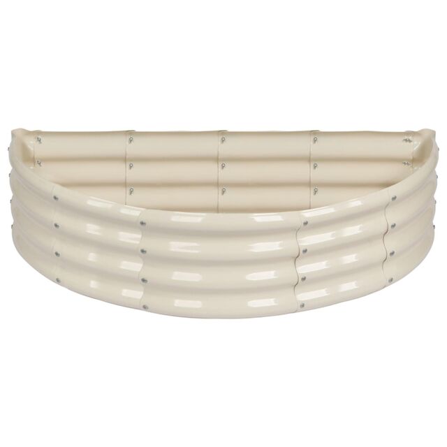 Harbour Housewares Raised Garden Bed - Semi-Circle Bottomless Galvanised Steel Planter 120 x 60cm in Ivory - Size: 120 x 60 cm - image 1